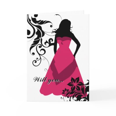 will you be my maid of honour? : elegant silhouett greeting cards by occasionINVASION