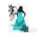 will you be my maid of honour? : elegant silhouett cards