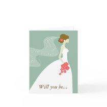 Will You Be My Maid of Honour? Green Brown Card