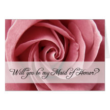 will you be my maid of honour? : rose greeting cards