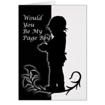 Will you be my pageboy, old time black and white greeting card