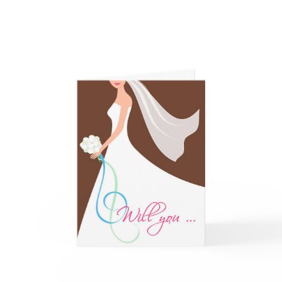 Will You? Cutstom Bridesmaid Card  - Chocolate by SquirrelHugger
