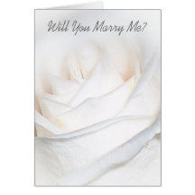 Will You Marry Me Card White Rose