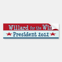 Willard for the Win - Funny Mitt Romney 2012 Bumper Sticker