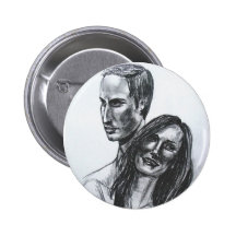 William and Catherine badge Pinback Button