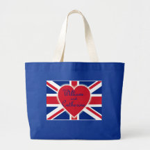 William and Catherine with Union Jack Products Canvas Bags