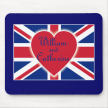 William and Catherine with Union Jack Products Mousepad