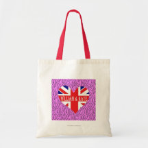 William and Kate UK flag Canvas Bags
