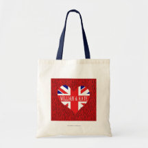 William and Kate UK flag Tote Bags