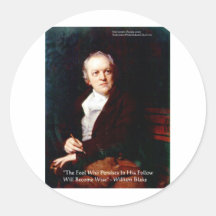 William Blake "Become Wise" Wisdom Quote Gifts Round Sticker