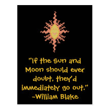 William Blake Sun and Moon Quote Post Card