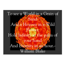 William Blake "World in a Grain of Sand" quote Postcard