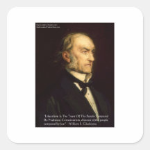 William Gladstone "Liberals & Conservative" Gifts Square Stickers