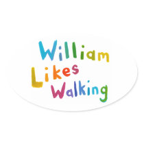 William Likes Walking fun word art for Bill