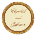 William Morris Gold Leaves Monogrammed Sticker