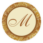 William Morris Gold Leaves Monogrammed Sticker