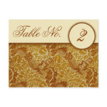 William Morris Gold Leaves Table Number Cards postcards