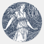 William Morris Lady Round Stickers
