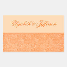 William Morris Orange Floral Monogrammed Sticker