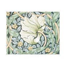 William Morris Pimpernel Floral Design Stretched Canvas Print