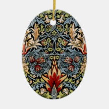 William Morris Snakeshead Floral Design Christmas Ornaments