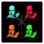 William Shakespeare Square Wallclock