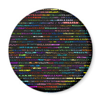 William Text Design I Round Magnet