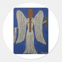 Willow Angel Round Stickers