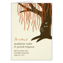 Willow Tree Fall Wedding Program Card