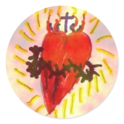 Will's Sacred Heart Image Round Sticker by candcb
