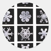 Wilson Bentley Snowflakes Round Stickers