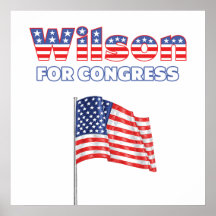 Wilson for Congress Patriotic American Flag Design Print