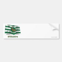Wiltshire Waving Flag with Name Bumper Sticker