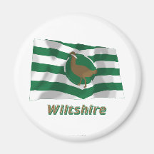Wiltshire Waving Flag with Name Fridge Magnet