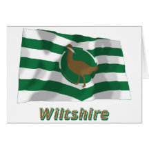 Wiltshire Waving Flag with Name Greeting Cards
