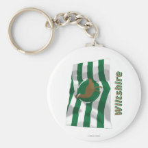 Wiltshire Waving Flag with Name Key Chains
