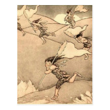 Wind Faeries Catching Wind Postcard