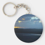 Wind-farm against the sunset key chain
