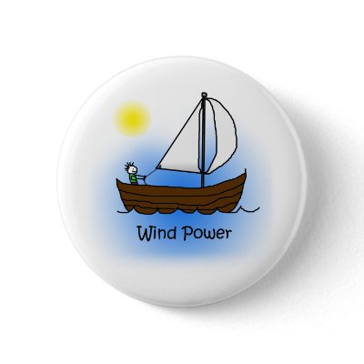 Wind Power Sailboat - Button by greenearthdesigns