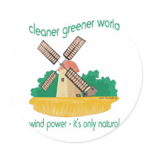 WIND POWER ROUND STICKER