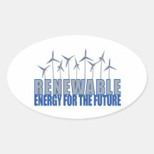 Wind Power Turbines Oval Sticker