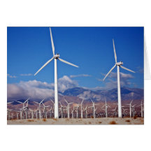Wind turbines greeting cards
