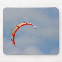 Windboard red sail against blue sky mousepad