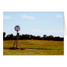 Windmill In Field Card