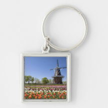 Windmill Island park with tulips in bloom at Keychain