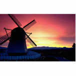 Windmill silhouette with mountains, Skagit Valley, photo sculptures