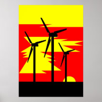 Windmill Sunrise Print