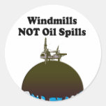 WINDMILLS NOT OIL SPILLS STICKER
