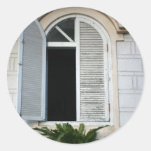 Window at Mackay Hospital, Danshui, Taiwan Round Stickers