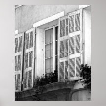 Window to Provence BW Posters